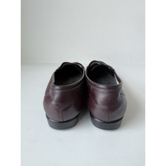 SAS Genuine Handsewn Leather Loafers Burgundy Penny Slip On Shoes Size 12 W - Picture 8 of 10
